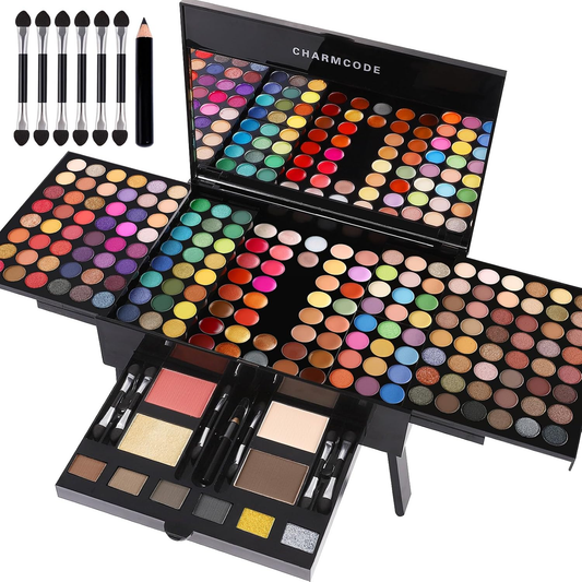 190 Color All in One Makeup Palette Set Eyeshadow, Blush & Concealer