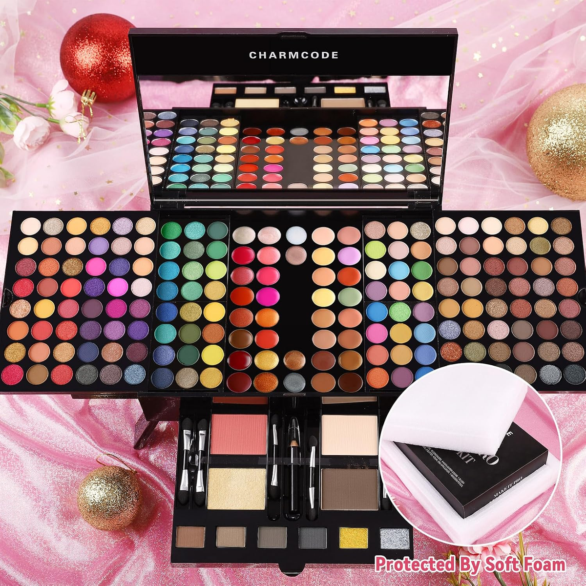 190 Color All in One Makeup Palette Set Eyeshadow, Blush & Concealer
