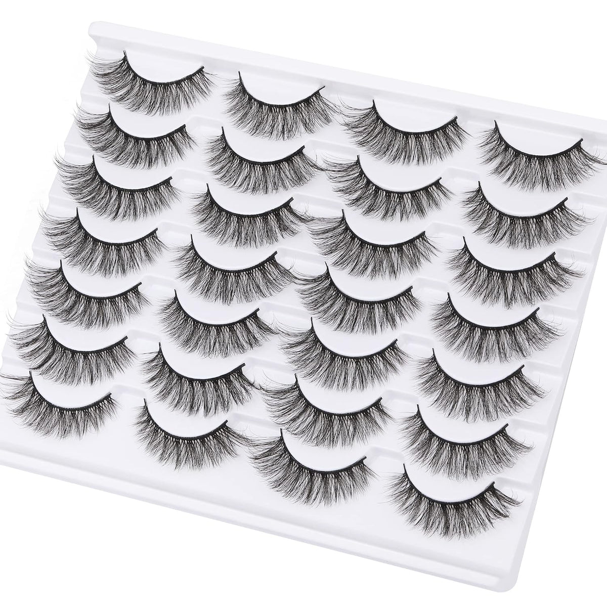 Lashes Mink Natural Look Cat Eye Wispy False Eyelashes Think Volume Long Fake Eye Lashes Pack 3D Strip Faux Mink Eyelashes 14 Pairs