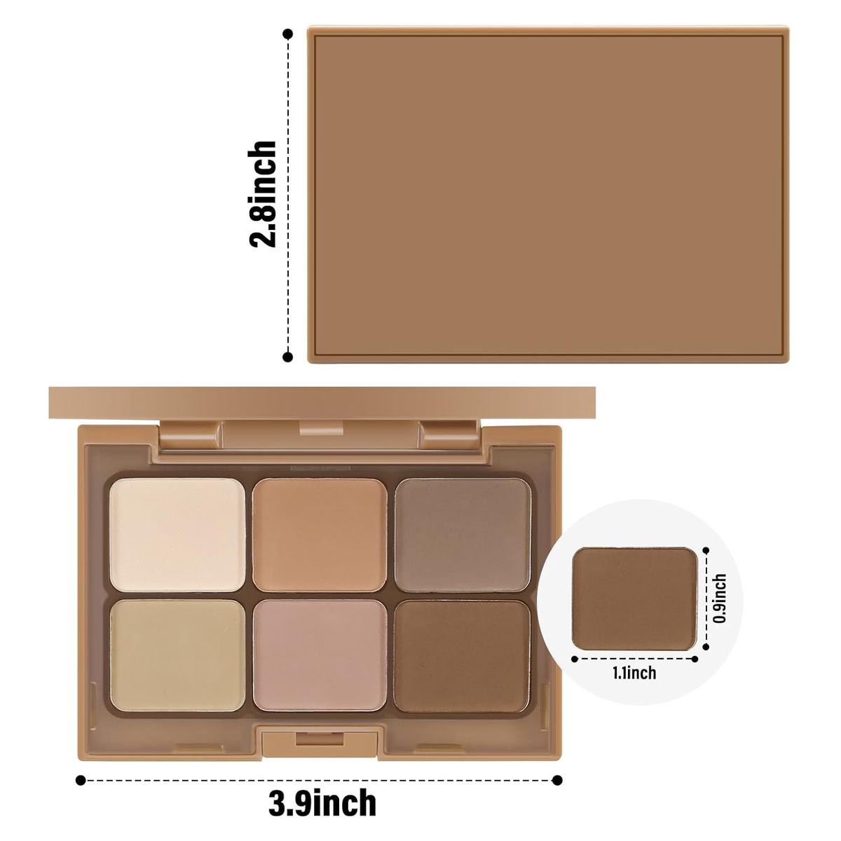6 Color Nude Eyeshadow Palette Matte & Shimmer