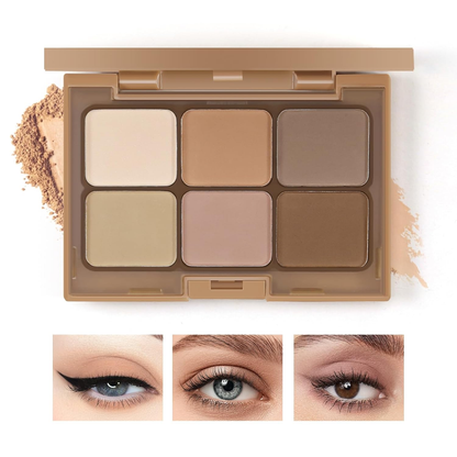 6 Color Nude Eyeshadow Palette Matte & Shimmer