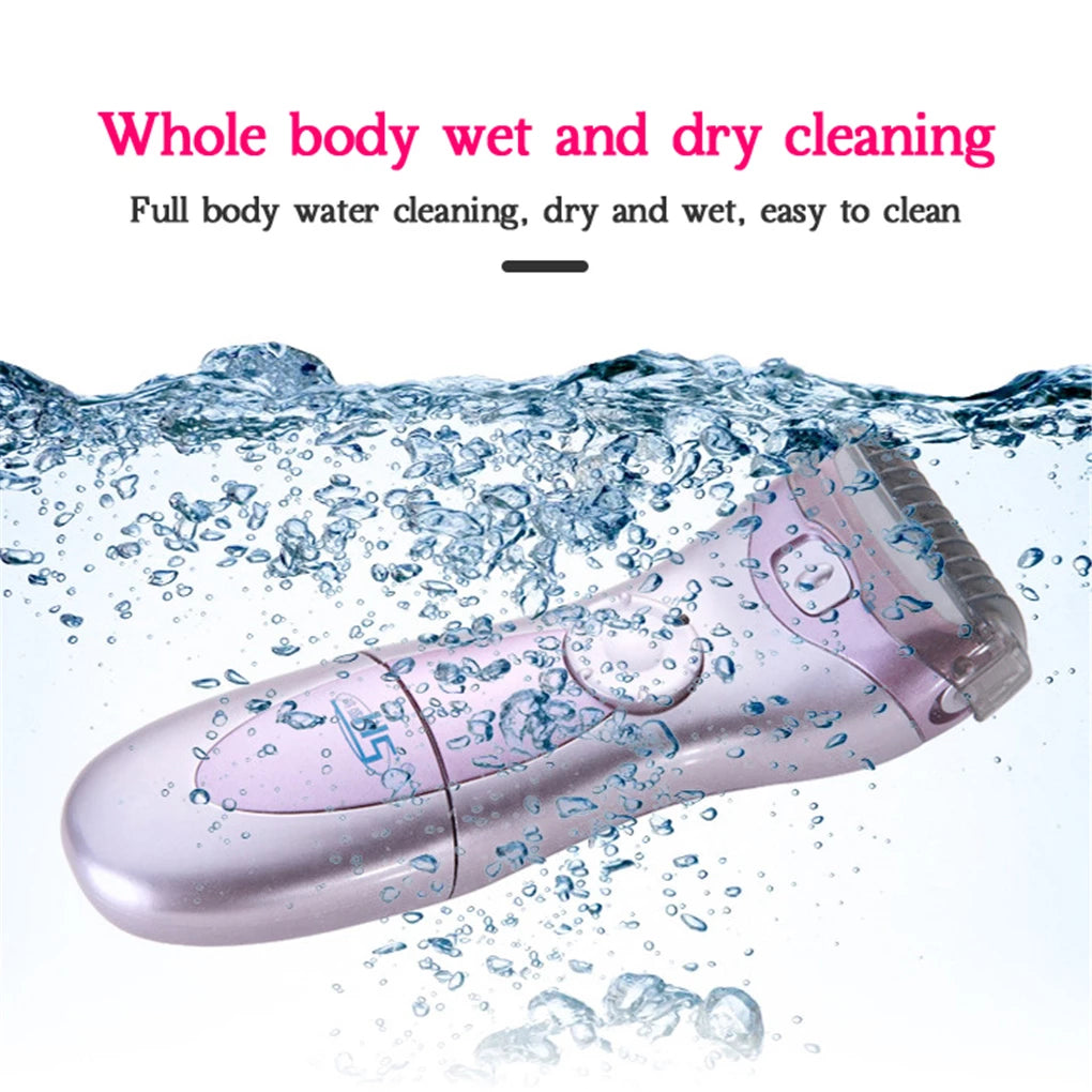 Electric Lady Shaver Waterproof Hair Remover Razor Women Leg Armpit Hair Epilator, Purple , 1Pcs, Battery Powered