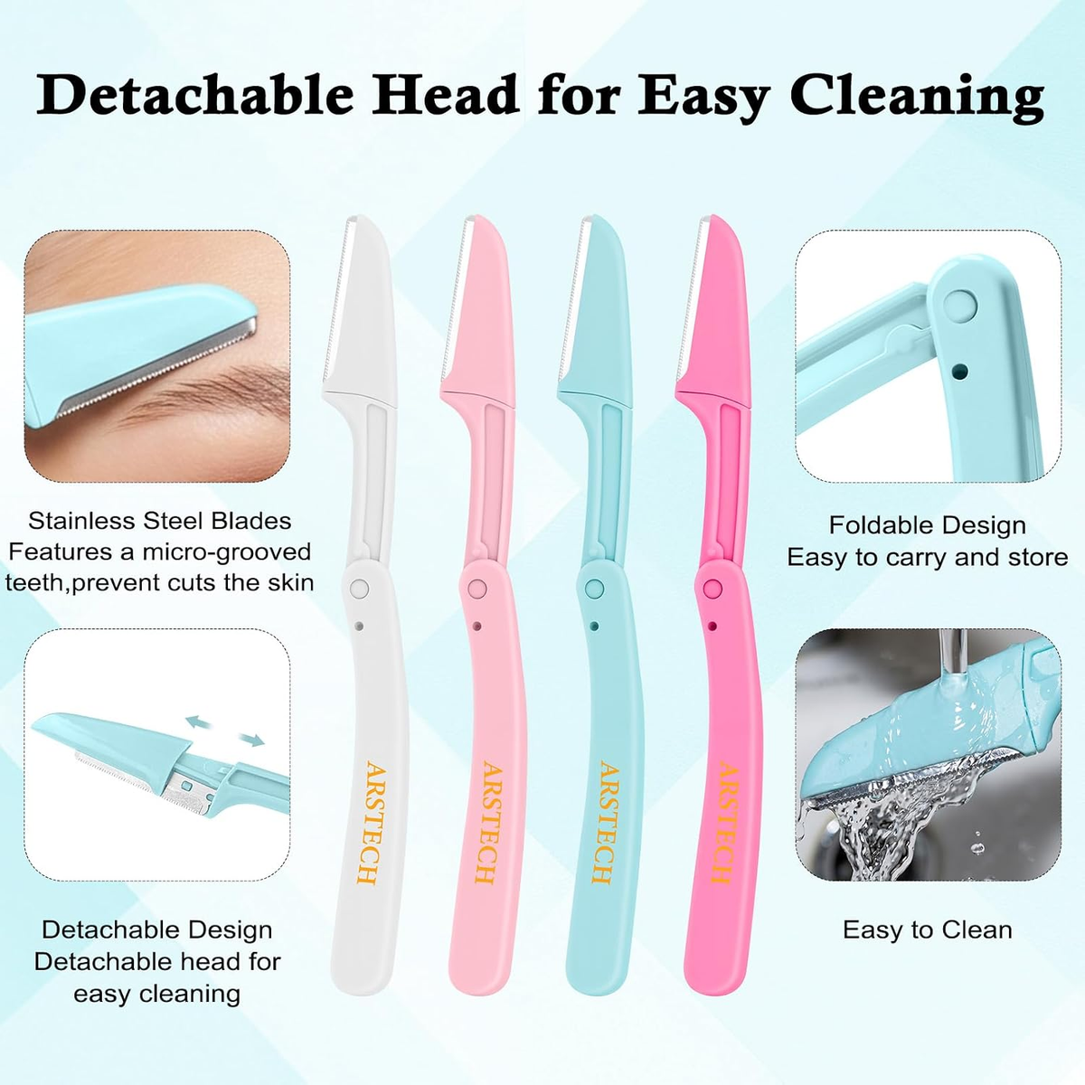 12-Pack Dermaplaning Face Razors for Women