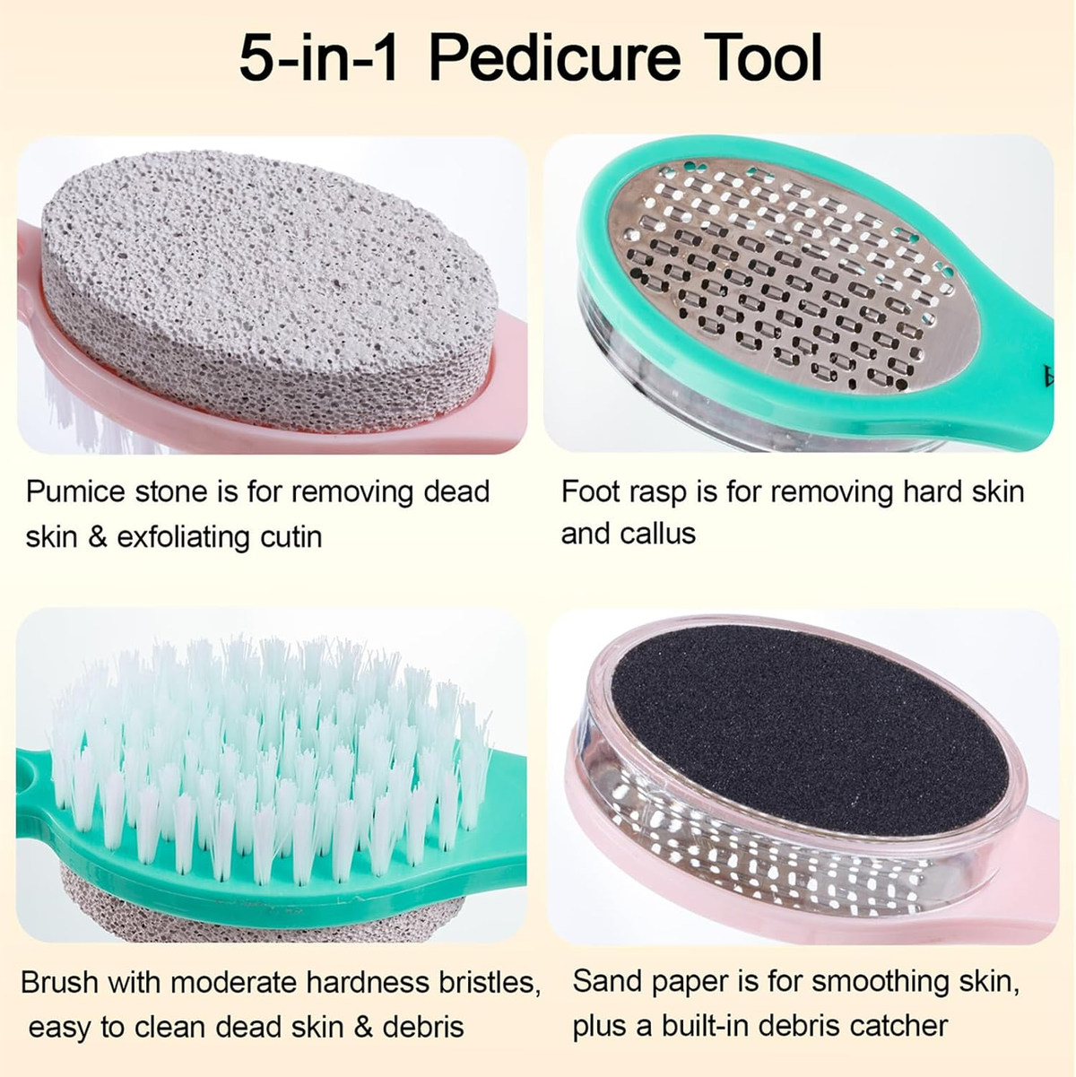 5 in 1 Foot File & Callus Remover Pedicure Set