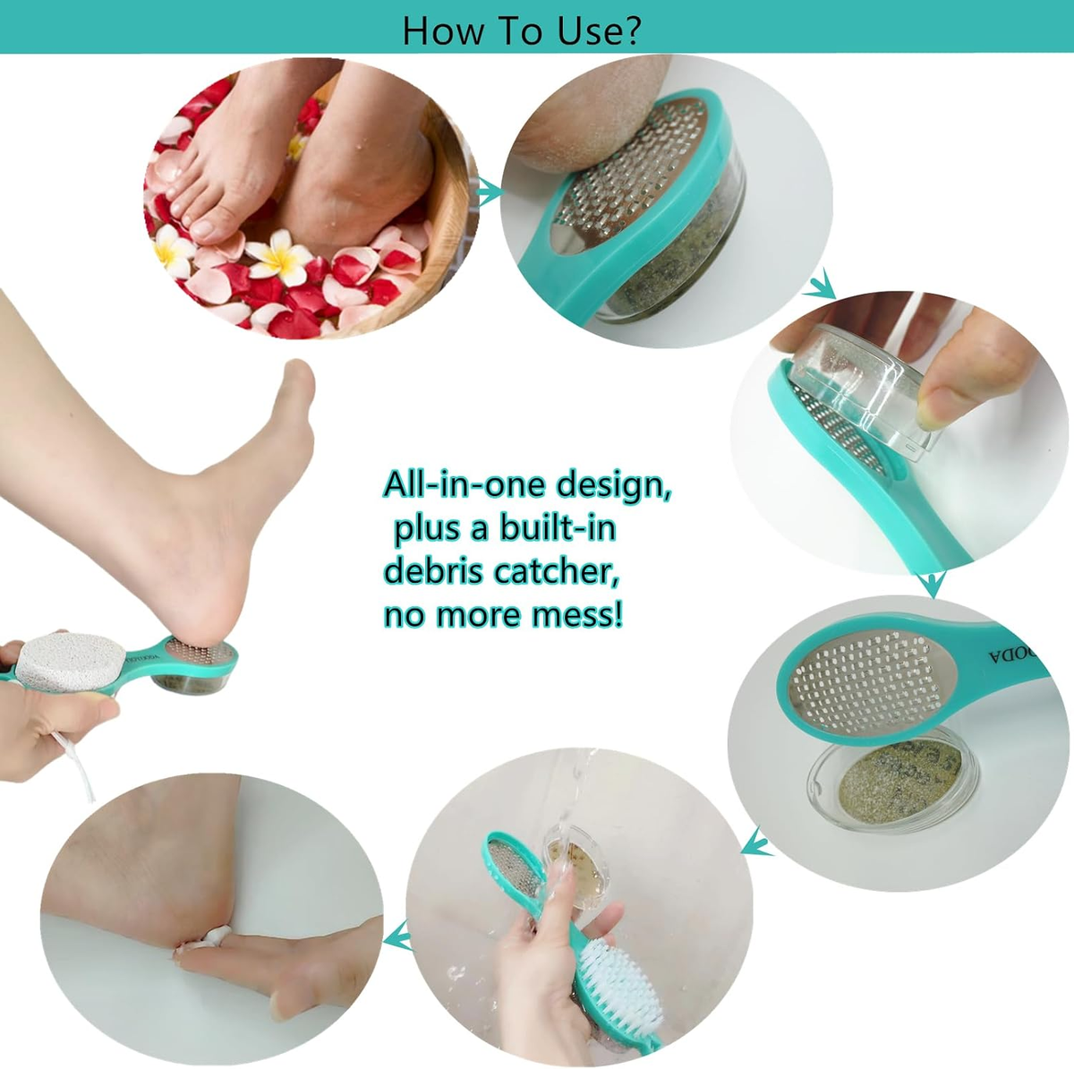 5 in 1 Foot File & Callus Remover Pedicure Set